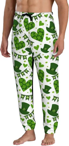 Miniatura 3 de St. Patrick's Day Clover Leaves Sweatpants Men's Breathable Baggy Trousers Durable Jogging Pants