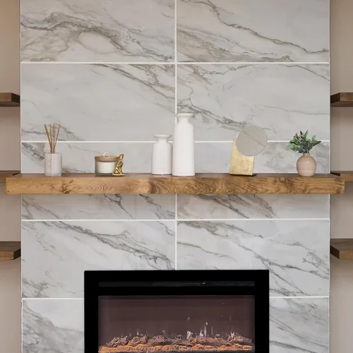 Miniatura 12 de Urbandi Repisa Moderna para Chimenea, Manto Flotante Contemporáneo, Estantería, Hecho a Mano, (Marrón, 36Lx6Hx8D)