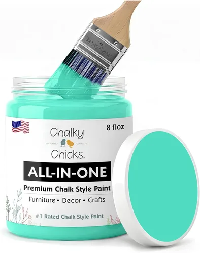 Miniatura 101 de Chalky Chicks - Pintura mate a la tiza, no requiere lijado, 4 onzas líquidas, color gris oscuro (Gun Metal Gray), para muebles, pintura sin Gris