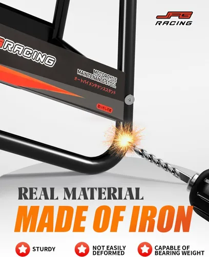 Miniatura 6 de JFG RACING Soporte para moto de motocross, universal desmontable recubierto en polvo antideslizante de acero para fuera de carretera MX de alta Negro