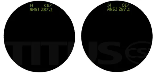 Miniatura 4 de TITUS Lentes de repuesto Copa Tipo C Marco Calidad Industrial Gafas de soldadura UV IR Verde 5 7 8 9 10 11 12 13 o 14 Filtro