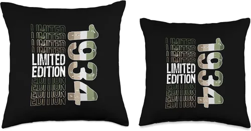 Miniatura 3 de Limited Edition Vintage 1934 Retro Birthday Throw Pillow