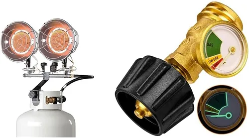 Miniatura 4 de Mr. Heater, MHS30T - Calentador de propano para exteriores de doble tanque (F216600) y Flame King YSN-301 Cilindro de tanque de propano de acero