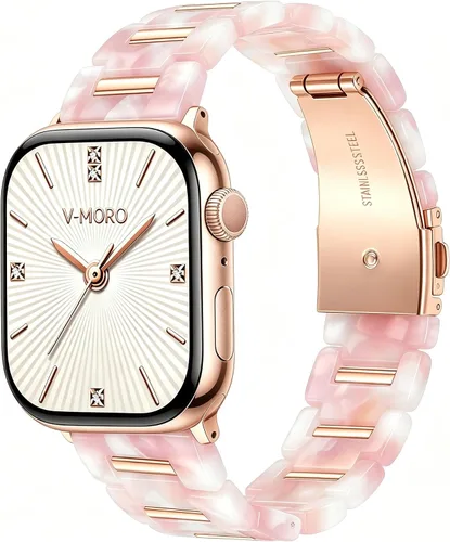 Miniatura 13 de V-MORO - Correas de resina compatibles con Apple Watch Series 11/10/9/8/7 y SE/6/5/4/3/2/1/SE3 de 1.49, 1.57, 1.61, 1.65 pulgadas, correa ligera