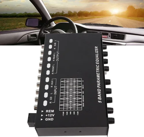 Miniatura 4 de Fydun Ecualizadores de amplificador de coche,Ecualizador gráfico de audio para coche,Ecualizador de audio de coche ajustable 5 bandas sintonización