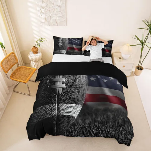 Miniatura 44 de Funda de edredón Happy Camping, juego de ropa de cama con temática de cámper para niños, funda de edredón de estilo rústico para decoración