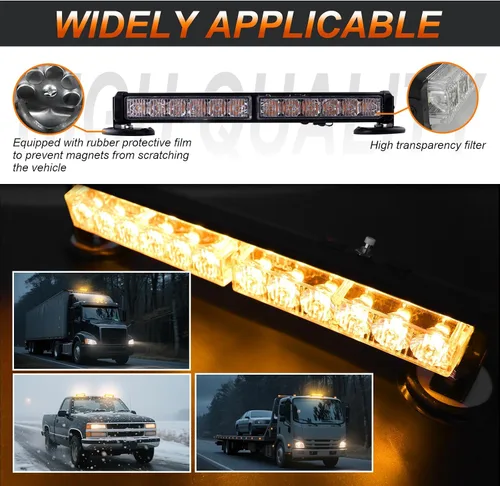 Miniatura 6 de Luz estroboscópica de emergencia ámbar, baliza de seguridad intermitente magnética recargable inalámbrica, lámpara para remolque de 12 LED, luz