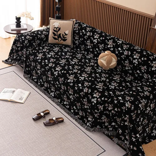 Miniatura 4 de VClife Soft Couch Cover, Vintage Brown Floral Jacquard Couch Covers for Dog, French Cottage Botanical Sofa Cover for 2 Cushion Sofa, Washable