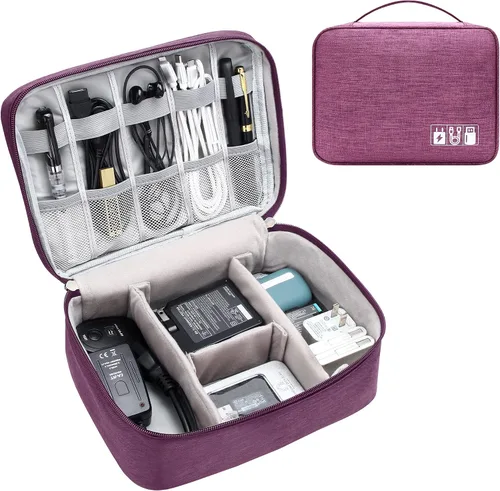 Miniatura 10 de Organizador de electrónica Bolsa organizadora de cables de viaje Bolsa de almacenamiento digital portátil impermeable Caja de accesorios