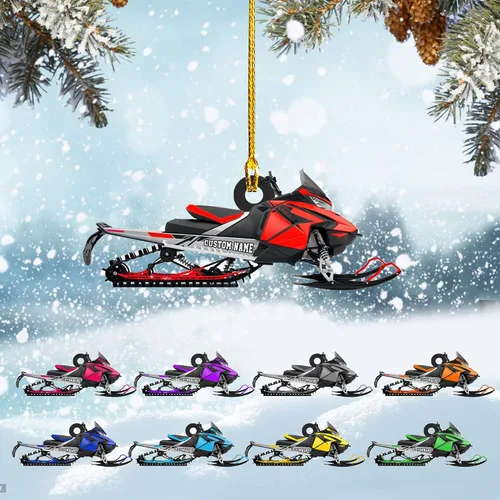 Miniatura 13 de Zapatos de motos de nieve personalizados personalizados adorno de Navidad de acrílico para amantes de motos de nieve (SM 1)