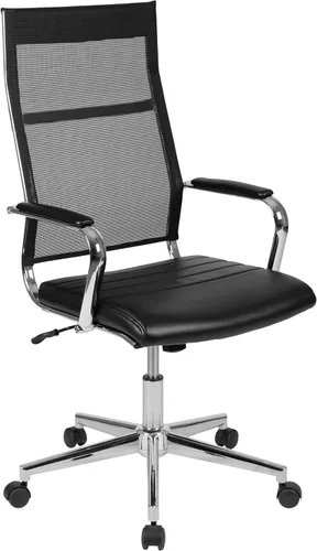 Miniatura 8 de Flash Furniture Hansel - Silla de oficina giratoria ejecutiva con respaldo alto, color negro LeatherSoft