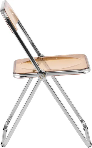 Miniatura 8 de LeisureMod Lawrence - Silla plegable de acrílico transparente moderna con marco de metal, asiento transparente que ahorra espacio para comedor