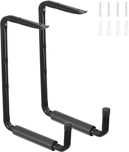 Ihomepark Ganchos de escalera para techo de garaje, ganchos de almacenamiento de garaje montados en la pared de 13.4 pulgadas, colgador resistente