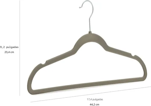 Miniatura 5 de Amazon Basics - Juego de 30 perchas antideslizantes, delgadas, con acabado de terciopelo, color gris/plateado