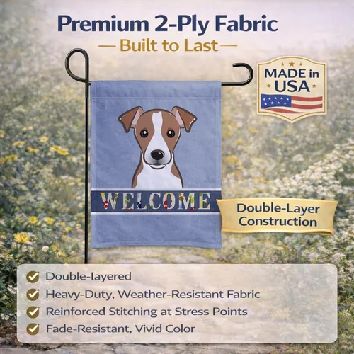 Miniatura 4 de Caroline's Treasures BB1446GF - Bandera de bienvenida para jardín de Jack Russell Terrier, bandera de buzón azul, bandera decorativa para patio