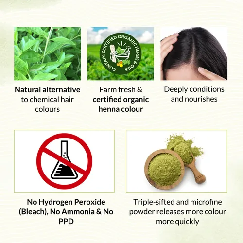 Miniatura 9 de Tinte para cabello de henna marrón claro 100% puro y natural de Indus Valley
