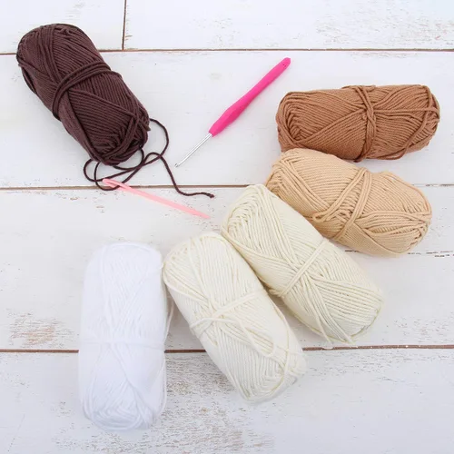 Miniatura 16 de Threadart Crochet - Juego de hilo de algodón 100 % puro, colores de ambiente de playa, paquete de 4 madejas cada una de 1.76 onzas, hilo de estambre