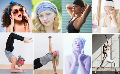 Miniatura 6 de K-Elewon Paquete de 3 diademas elásticas anchas para mujer, bandas para el cabello para yoga, deportes