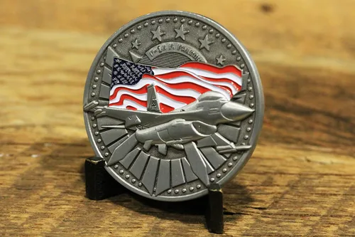 Miniatura 4 de ¡Moneda militar F-16 Fighting Falcon Challenge! Fighter Jet Military Coin, moneda personalizada de avión de avión! Diseñado por veteranos militares!
