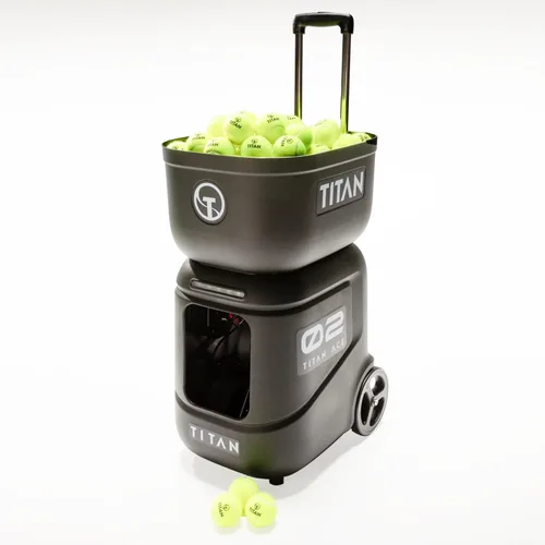 Miniatura 5 de Titan ACE - Máquina de pelotas de tenis para entrenadores y jugadores móviles Capacidad de pelota de 150, diseño ligero de 39 libras con tolva