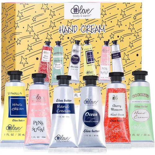 Miniatura 10 de BODY & EARTH # LOVE Set de regalo de crema de manos para mujeres, regalo del día de la madre para mamá, juego de cuidado de la piel con crema