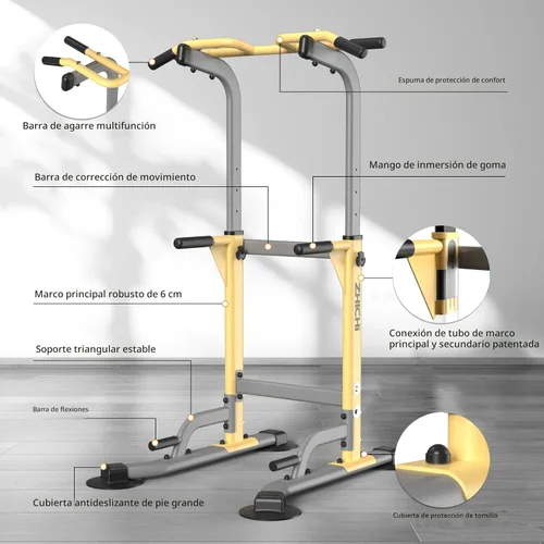 Miniatura 2 de Z ZHICHI Pull Up Dip Station For Home Gym Strength Training Fitness Workout Station Chin-Ups Push-Ups Pull-Ups Dip-Ups 330LBS T055CDC Actualización