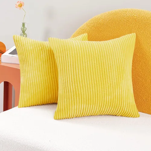 Miniatura 10 de Deconovo - Juego de 2 fundas de cojín de pana modernas, elegantes y suaves, aptas para lavadora, decoración del hogar para sala de estar, sofá