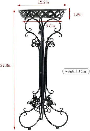 Miniatura 2 de Paquete de 2 soportes de metal para plantas en maceta, soportes altos para macetas para interiores y exteriores, estante decorativo para plantas