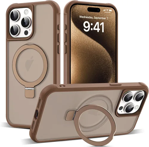 Miniatura 87 de SKYLMW – Funda compatible con iPhone 12 Pro Max y iPhone 13 Pro Max con soporte magnético invisible tipo anillo, fundas translúcidas para teléfonos