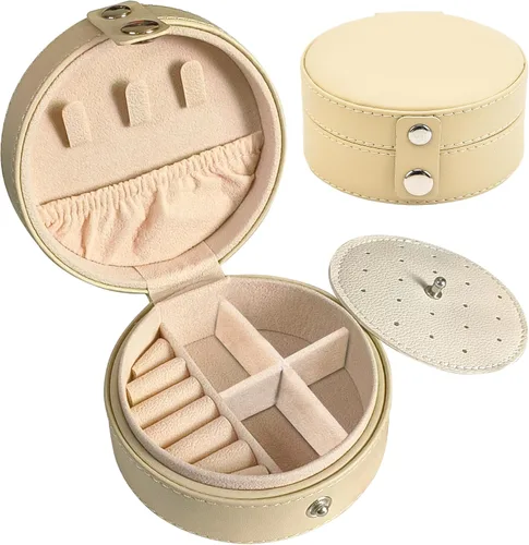 FYTSDIK Organizador de joyas, estuche de joyería de viaje, caja de joyería pequeña, accesorios esenciales de viaje para mujeres, collar de anillos,