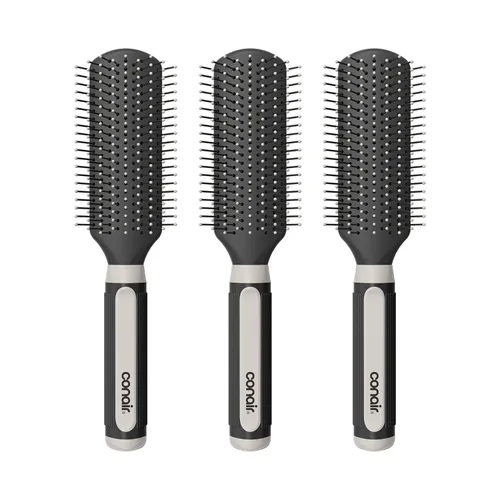 Conair Salon Results - Juego de cepillos desenredantes para el cabello, paquete de 3 cepillos para hombres y mujeres, todo tipo de cabello y