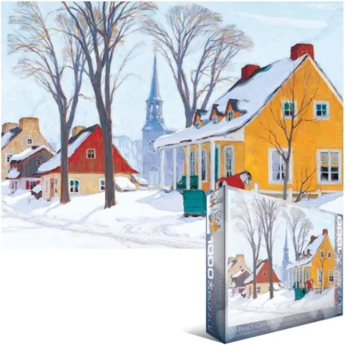 Miniatura 3 de EuroGraphics Hiver Baie-Saint-Paul by Clarence Gagnon - Rompecabezas de 1000 piezas