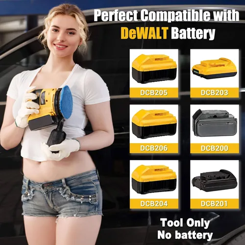 Miniatura 2 de Lijadora orbital aleatoria para batería DEWALT de 20 V, lijadora manual orbital de velocidad variable de 5 pulgadas con colector de polvo para lijar