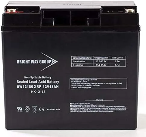BW12180XRP 12v 18ah-XRP POLARIDAD REVERSE Batería de generador AGM sellada 12 voltios 18 ah para generadores Generac, Briggs & Stratton y Troy-Bilt