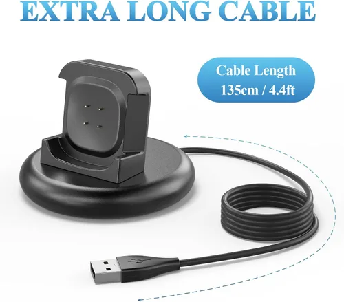 Miniatura 3 de Vancle Cargador para Fitbit Versa 4/3, base de carga antideslizante con cable USB de 4.4 pies para reloj inteligente Sense 2/Sense