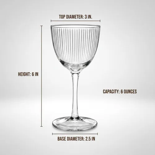 Miniatura 3 de HISTORY COMPANY 1934 Nick & Nora Crystal Cocktail Coupette - Vaso estilo cupé inspirado en el arte moderno, juego de 2 piezas