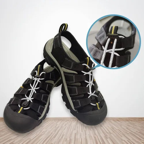 Miniatura 2 de NDTEZUGT 2 pares de cordones elásticos de repuesto para sandalias Keen, sin atar, redondos, sin atar, para adultos y niños