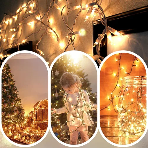 Miniatura 6 de 100 luces LED parpadeantes suaves, luces de Navidad centelleantes lentas, 50 de 100 luces parpadeantes, brillo suave impermeable, certificado UL, 29