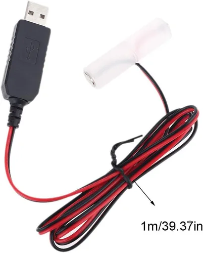 Miniatura 8 de LR6 AA Eliminador de batería USB Cable de fuente de alimentación reemplazar 1-4pcs 1.5V AA Batería (2AA)