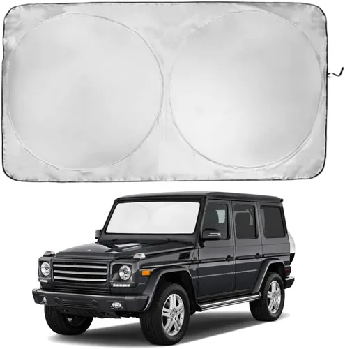 Miniatura 69 de Kinder Fluff Parasol para parabrisas Protección solar reflectante patentada para automóvil, certificado 99% de bloqueo UVR, interior fresco