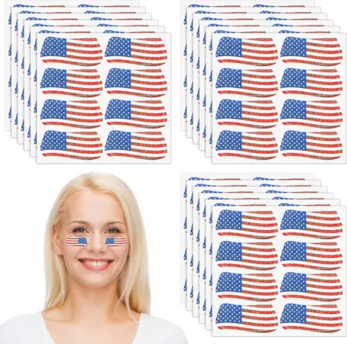 Miniatura 10 de Cholemy 120 pares de calcomanías negras de ojo a granel, calcomanías con purpurina de béisbol, fútbol, sóftbol, fiesta, accesorios para el día