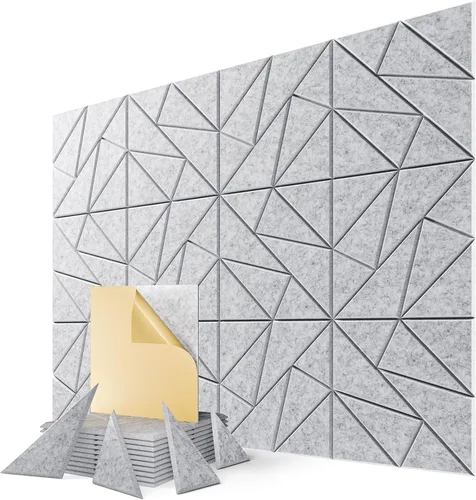 Miniatura 47 de Paquete de 6 paneles acústicos autoadhesivos, paneles de espuma de alta densidad a prueba de sonido de 12 x 12 x 0.4 pulgadas para paredes, paneles