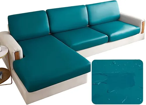 Miniatura 13 de Fundas de cojín de piel sintética, funda elástica para sofá, impermeable, protector de muebles de repuesto (A 1)