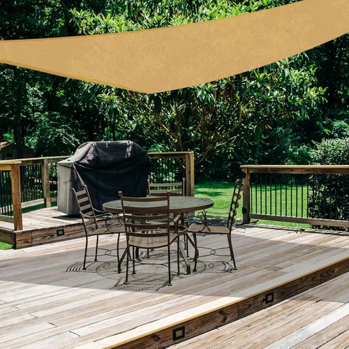 Miniatura 5 de AsterOutdoor - Toldo parasol triangular de 16 x 16 x 16 pies, Toldo con bloqueador ultravioleta para patio, patio trasero, césped, jardín, Arena