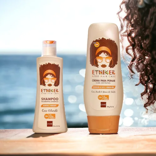 Miniatura 4 de ETNIKER - Set de champú nutritivo y crema para peinar Cabello afro texturizado, rizado y ondulado Limpia, hidrata, nutre y define Coco