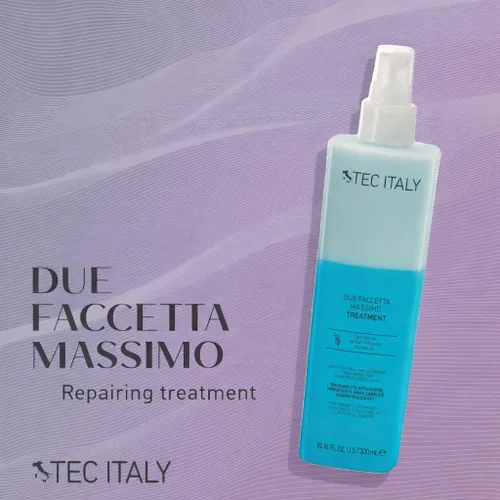 Miniatura 2 de Tec Italy Due Faccetta Massimo - Tratamiento sin enjuague para cabello sobreprocesado, protección UV UVA, control de encrespamiento, equilibrador