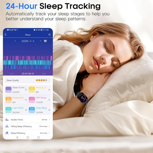 Miniatura 4 de Yowow BIT Reloj inteligente para hombres y mujeres (recepción/hacer llamadas), monitor de actividad física IPS de 1.96 pulgadas, frecuencia