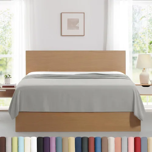 Miniatura 8 de Southshore Fine Living, Inc. Paquete de 2 sábanas encimeras de tamaño individual, sábanas blancas de 66 x 96 pulgadas, sábana superior individual
