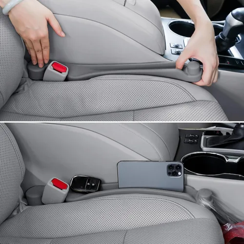 Miniatura 14 de Givifive Juego de 2 rellenos de espacio para asiento de automóvil, espuma suave, multifuncional, con organizador y función de gancho, tapón