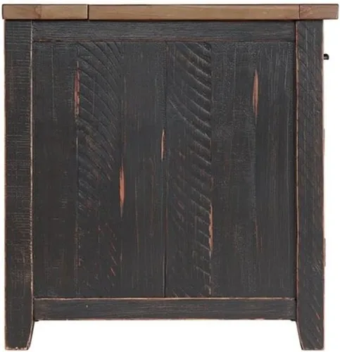 Miniatura 9 de Martin Svensson Home Mesa de silla - Negro antiguo y miel - Estilo rústico - con un cajón y armario para almacenamiento